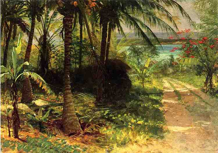 Albert Bierstadt Oil Painting Tropical Landscape